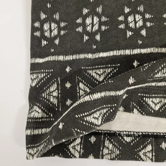 Tory Burch Bologan Knit Aztec Drawstring Dress in Charcoal and White Sz XL - Picture 8 of 10